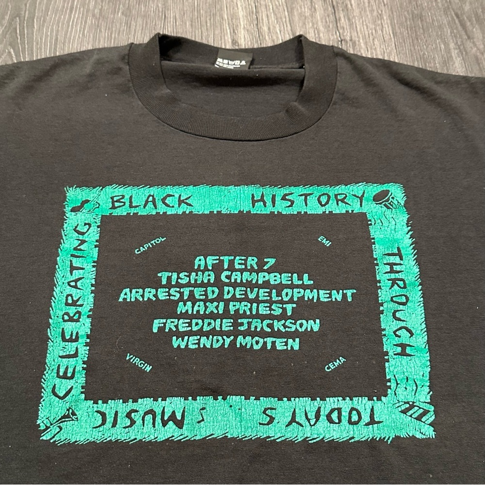 Vintage 1990s Arrested Development Maxi Priest Black Graphic T-Shirt